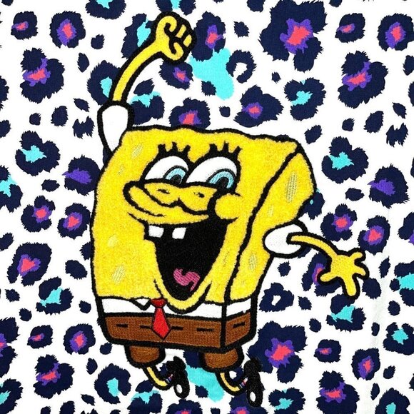 Nickelodeon SpongeBob T-Shirt Size XL Boys Cheetah Pattern Crew Neck New NWT - Picture 3 of 12